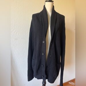 Everlane black wool sweater cardigan